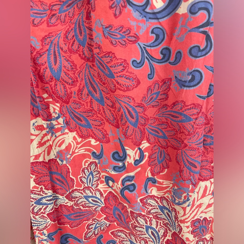 Charter Club Sleeveless Red and Blue Floral Soutache Braid Tunic 14 Women’s GUC - Picture 2 of 14